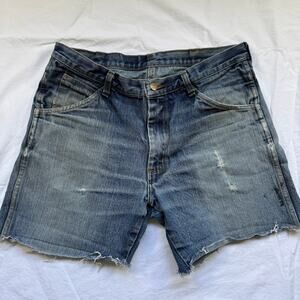 Vintage Round House Denim Cutoff Jean Shorts Distressed w/ Paint Splatters L
